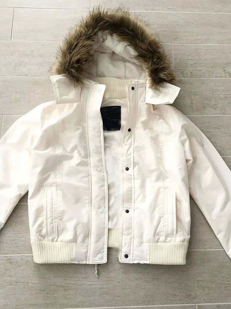 Original American Retro White Fur Collar Jaet Women's Ele High-End ort Sle Cotton Blend Autumn Winter Outerwear
Original American Retro White Fur Collar Jaet Women's Ele High-End ort Sle Cotton Blend Autumn Winter Outerwear