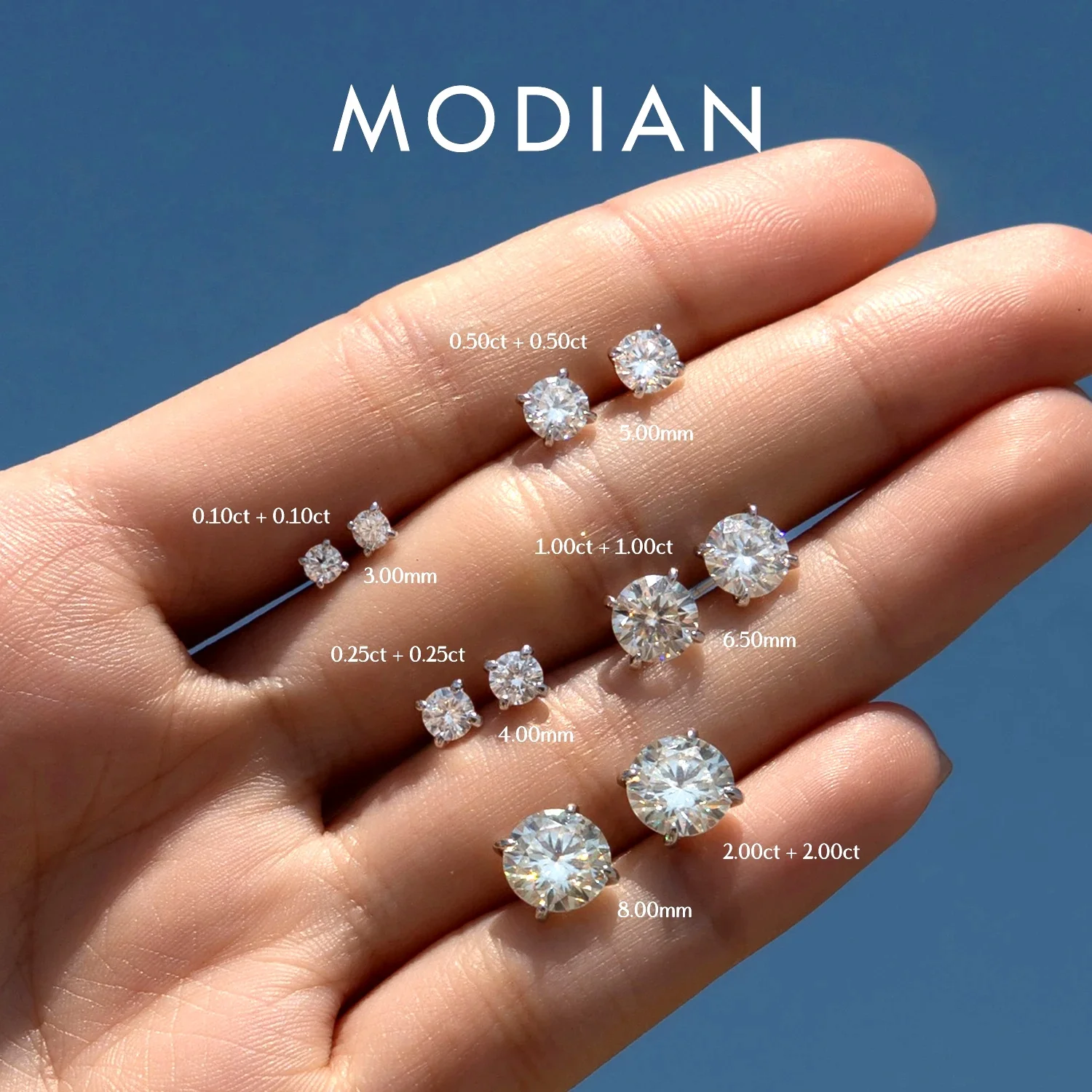 MODIAN 5 Sizes D Color Moissanite Earrings 925 Sterling Silver Sparkling Luxury Stud Earrings For Women Wedding Fine Jewelry
MODIAN 5 Sizes D Color Moissanite Earrings 925 Sterling Silver Sparkling Luxury Stud Earrings For Women Wedding Fine Jewelry