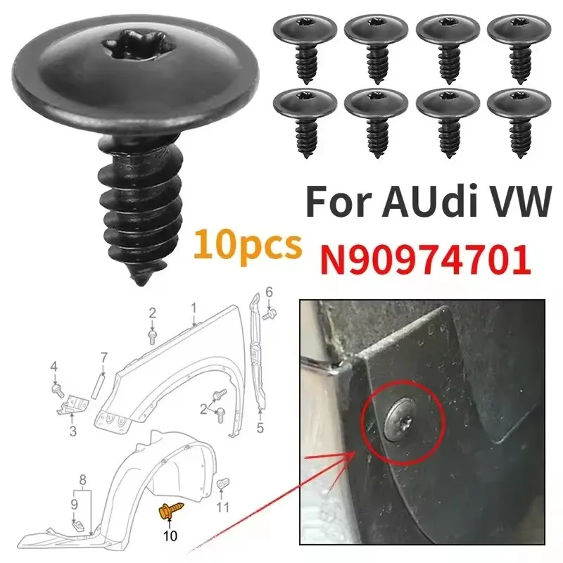 10Pcs Car Engine Cover Undertray Splashguard Wheel Arch Screw Auto Fastener Clips Universal for VW Passat Audi Seat N90974701
10Pcs Car Engine Cover Undertray Splashguard Wheel Arch Screw Auto Fastener Clips Universal for VW Passat Audi Seat N90974701