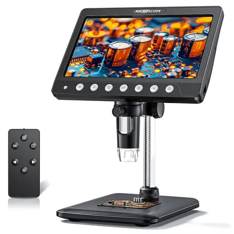 Portable 7" IPS Digital Microscope 1200X Magnification HD USB Professional Electron Microscopios for Phone Soldering Repair Tool