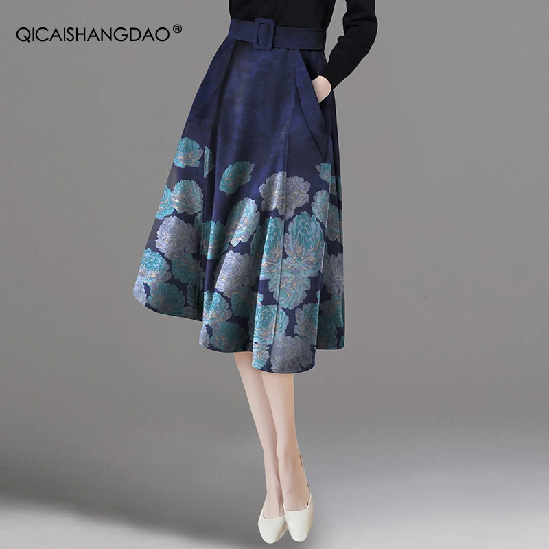 Mid-length Skirt Elegant Vintage Hepburn style Blue Jacquard Skirt Women' Spring Autumn New High Waist A-Line Pleated Tutu Skirt
Mid-length Skirt Elegant Vintage Hepburn style Blue Jacquard Skirt Women' Spring Autumn New High Waist A-Line Pleated Tutu Skirt