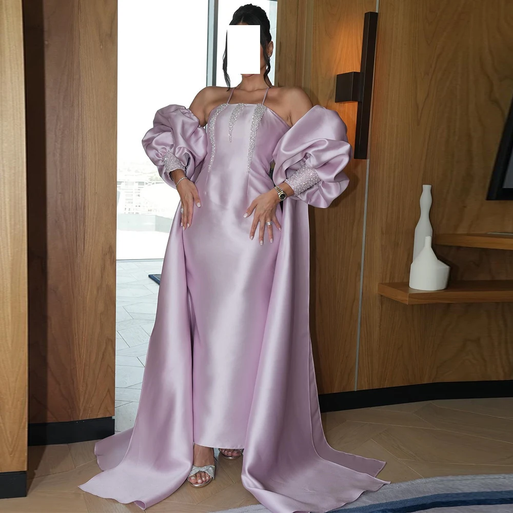 Satin Straight Purple Straight Tea Length Evening Dress Exquisite Off the Shoulder 3/4 Sleeves Pleats Crystal Saudi Arabia 2024
Satin Straight Purple Straight Tea Length Evening Dress Exquisite Off the Shoulder 3/4 Sleeves Pleats Crystal Saudi Arabia 2024