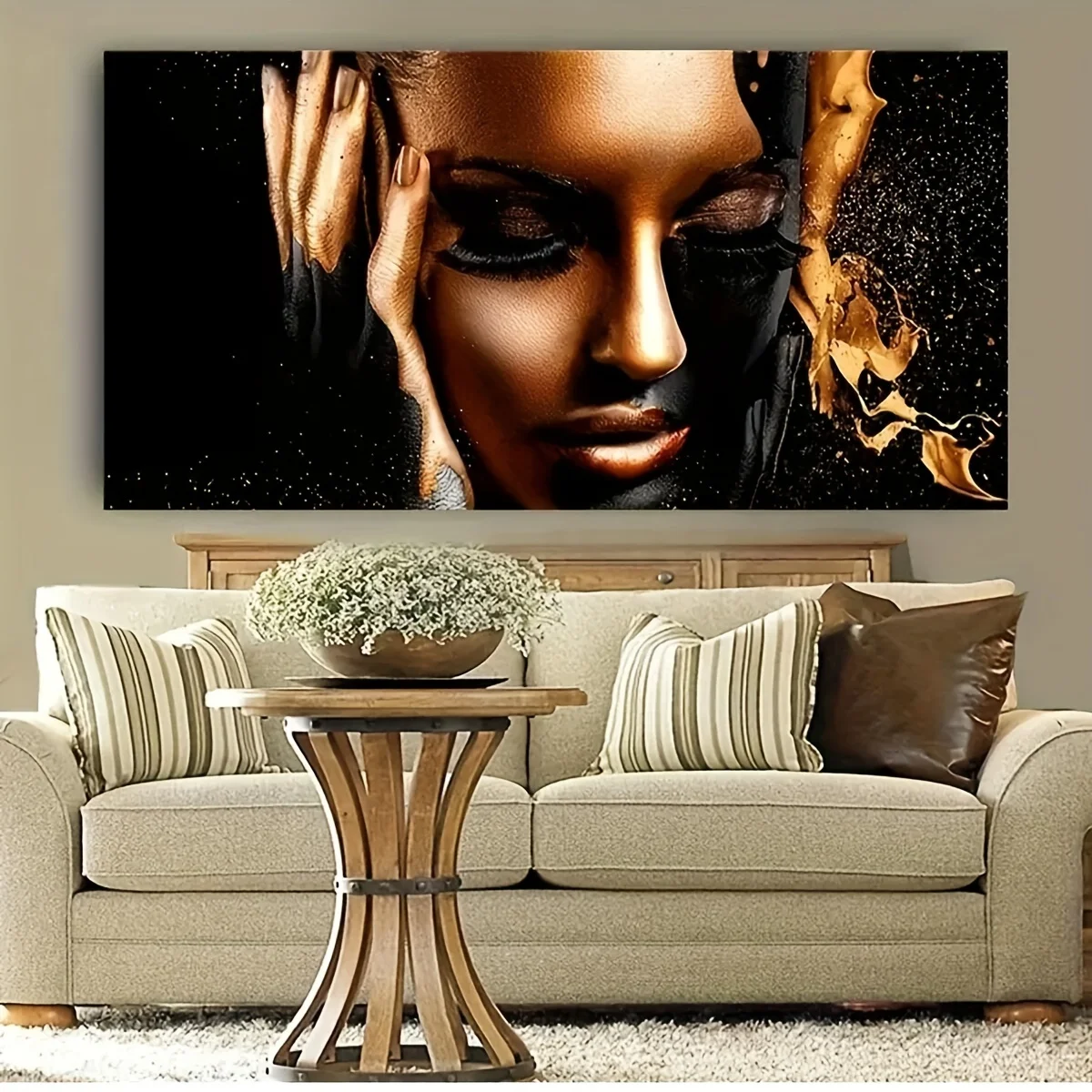 Black Golden African Woman Golden-plated Wall Poster Frameless Wall Painting Highquality Print Painting for Living Room Decor
Black Golden African Woman Golden-plated Wall Poster Frameless Wall Painting Highquality Print Painting for Living Room Decor