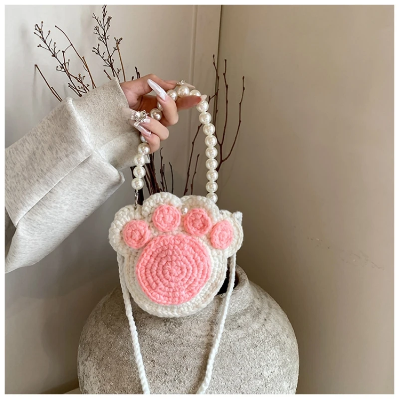 Women’s Cute Paw Shaped Pearl Clutch, Mini Knitted Woven Beaded Shoulder Purse Bag, Novelty Crochet Evening Crossbody Handbag
Women’s Cute Paw Shaped Pearl Clutch, Mini Knitted Woven Beaded Shoulder Purse Bag, Novelty Crochet Evening Crossbody Handbag