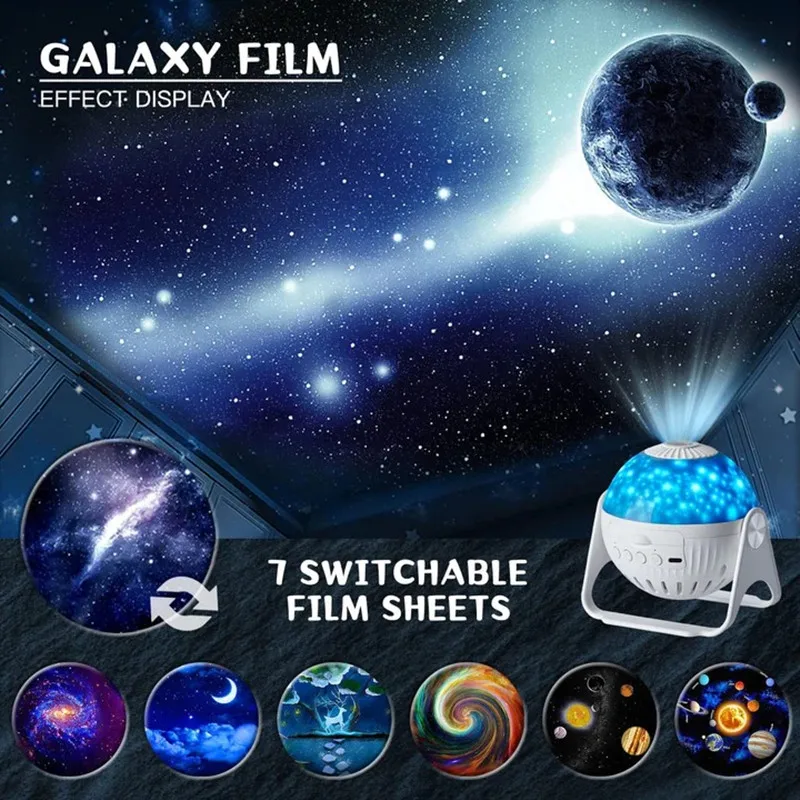 7 in 1 Star Projector LED Mute Galaxy Night Light 360° Adjustable Rotating Planetarium Lamp Bluetooth Music Speaker for Party
7 in 1 Star Projector LED Mute Galaxy Night Light 360° Adjustable Rotating Planetarium Lamp Bluetooth Music Speaker for Party