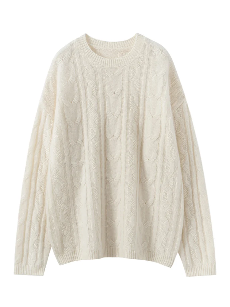 Basic Cable Stitch 100% Cashmere Knitwear Women's Soft Warm Simple Autumn Winter O-Neck Pullover Sweater Clothing Tops
Basic Cable Stitch 100% Cashmere Knitwear Women's Soft Warm Simple Autumn Winter O-Neck Pullover Sweater Clothing Tops