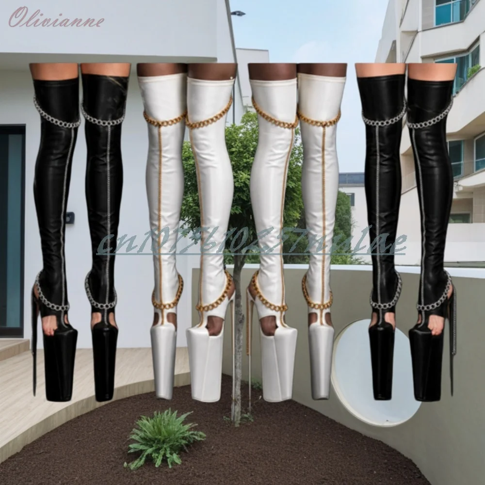 Metal Chain Decor Hollow Over the Knee Boots Platform Extreme Stiletto High Heel Women Boots Shoes Fashion Zapatos Para Mujere
Metal Chain Decor Hollow Over the Knee Boots Platform Extreme Stiletto High Heel Women Boots Shoes Fashion Zapatos Para Mujere