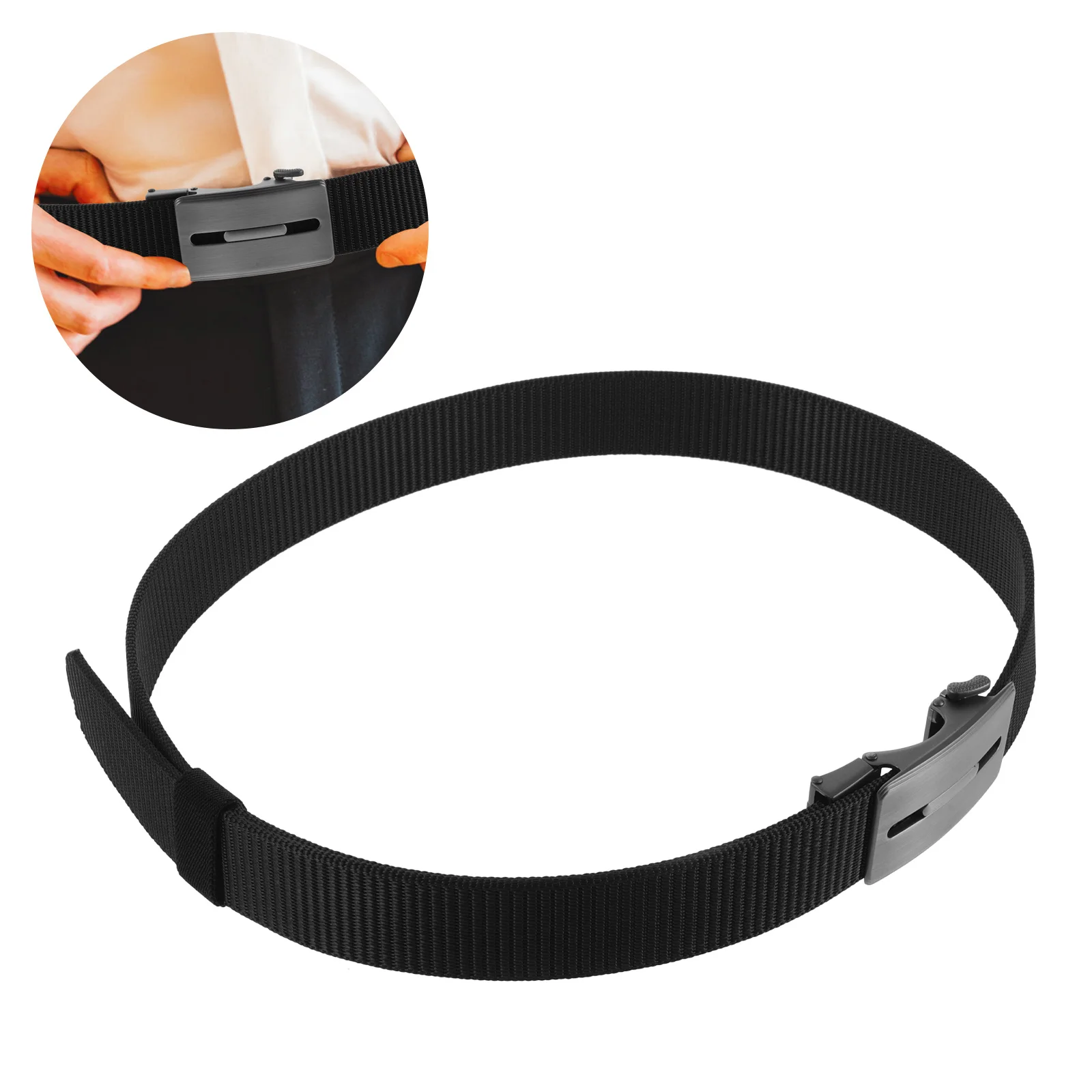 Men's Reversible Nylon Ratchet Belt Black Adjustable Automatic Buckle No Holes Durable Casual Formal Golf Hiking Belt
Men's Reversible Nylon Ratchet Belt Black Adjustable Automatic Buckle No Holes Durable Casual Formal Golf Hiking Belt