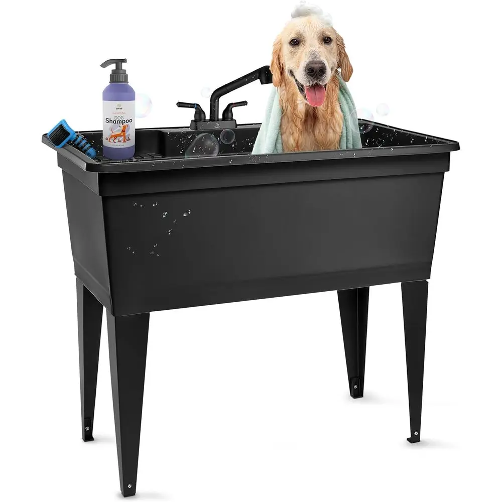 Tehila reestanding Double-Wide Utility Sink with Steel Legs & Black Pull-Out aucet, Multi-pose Heavy-Duty Laundry Tub and Kitche
Tehila reestanding Double-Wide Utility Sink with Steel Legs & Black Pull-Out aucet, Multi-pose Heavy-Duty Laundry Tub and Kitche