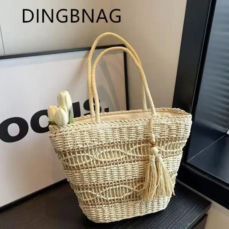New Hand-woven Beach Bag Handbag Fashion Women's Hollow Large Capacity Shoulder Bag Ladies Beach High-quality Messenger Bags
New Hand-woven Beach Bag Handbag Fashion Women's Hollow Large Capacity Shoulder Bag Ladies Beach High-quality Messenger Bags
