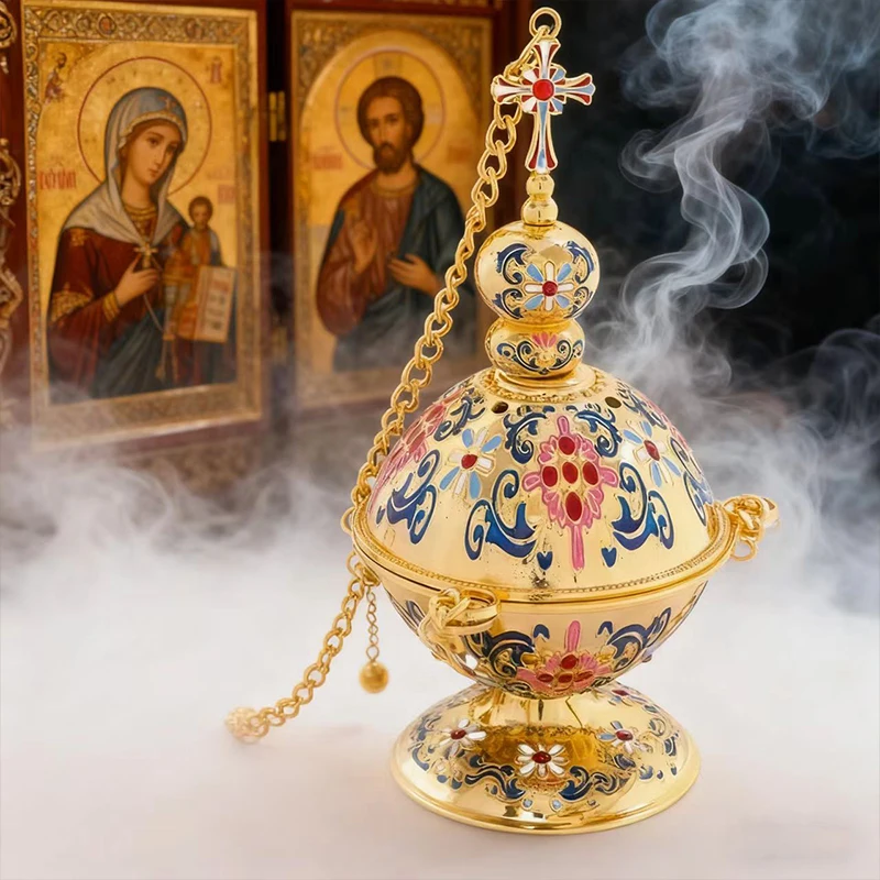 Новая ортославная церковная курильница, религиозный подарок, позолоченная красочная эмалированная длинная цепочка с колокольчиками, церковное украшение, православная курильница
Новая ортославная церковная курильница, религиозный подарок, позолоченная красочная эмалированная длинная цепочка с колокольчиками, церковное украшение, православная курильница