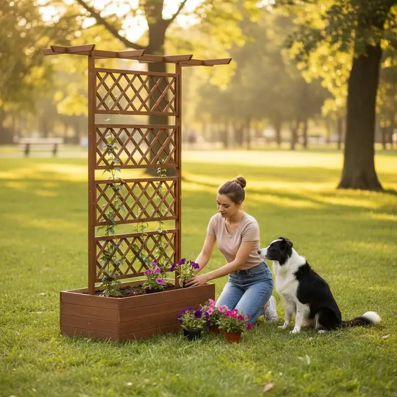 Wood Planter with Trellis, Raised Garden Bed Privacy Screen Planter Box for Climbing Plants, Vines, Vegetables, Flowers
Wood Planter with Trellis, Raised Garden Bed Privacy Screen Planter Box for Climbing Plants, Vines, Vegetables, Flowers