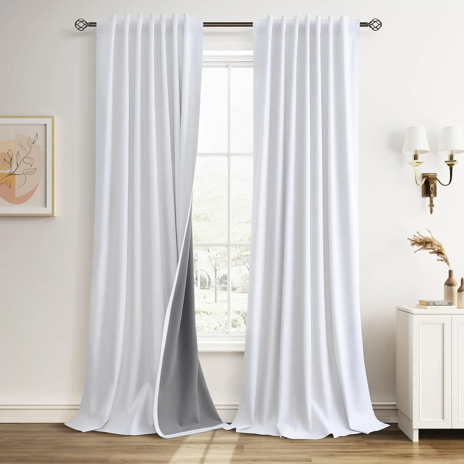 Beige White Blackout Linen Curtains for Living Room 96 Inches Long 2 Panels Set Hook Belt Back Tab Light Blocking Black
Beige White Blackout Linen Curtains for Living Room 96 Inches Long 2 Panels Set Hook Belt Back Tab Light Blocking Black