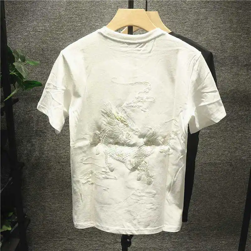 Chinese style heavy embroidery men's loose oversized heavyweight short sleeve trendy T-shirt
Chinese style heavy embroidery men's loose oversized heavyweight short sleeve trendy T-shirt