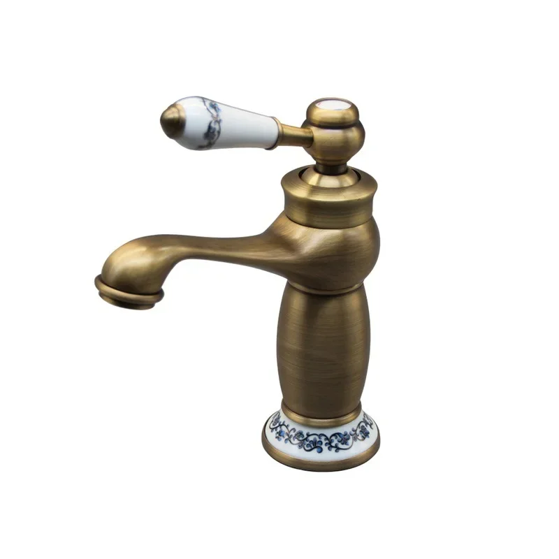 Brass antique basin hot and cold faucet black gold blue and white porcelain bathroom basin single hole faucet
Brass antique basin hot and cold faucet black gold blue and white porcelain bathroom basin single hole faucet