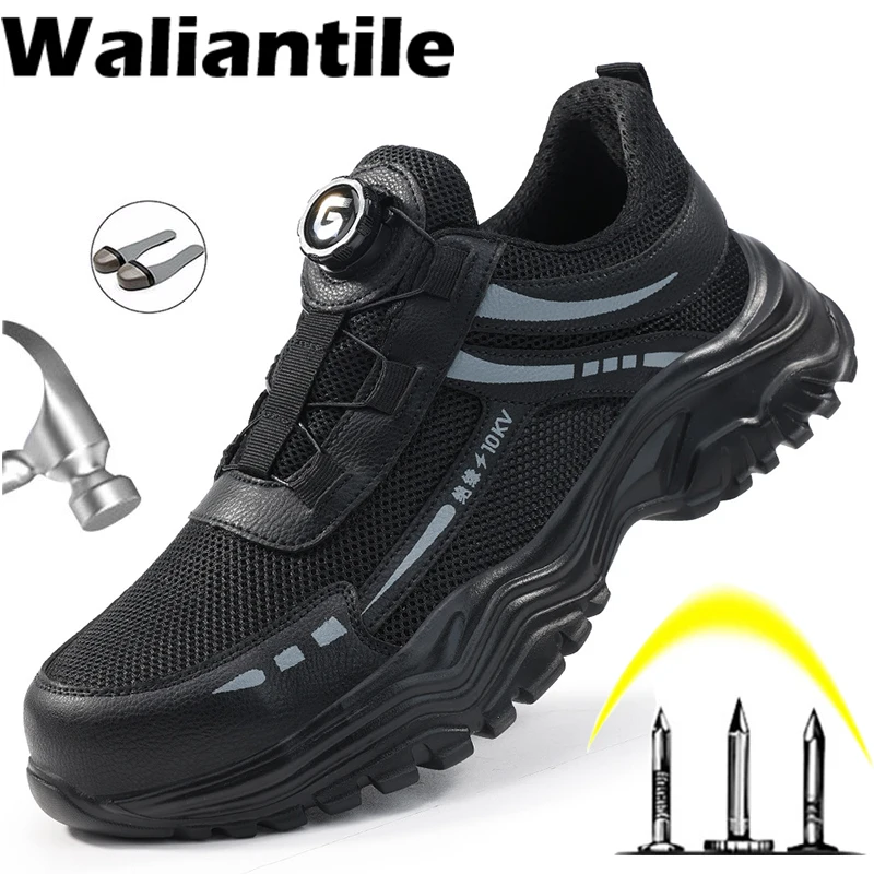 Waliantile Men Safety Shoes Sneakers Anti-smashing Steel Toe Construction Work Boots Puncture Proof Indestructible Shoes For Men
Waliantile Men Safety Shoes Sneakers Anti-smashing Steel Toe Construction Work Boots Puncture Proof Indestructible Shoes For Men