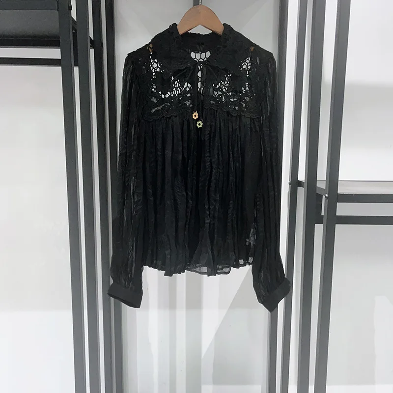 Блузка-рубашка женская свободного кроя с вырезами, кружевными вставками и бантом на лацкане, коллекция «Ранняя весна 2026», подарок в подарок
Блузка-рубашка женская свободного кроя с вырезами, кружевными вставками и бантом на лацкане, коллекция «Ранняя весна 2026», подарок в подарок