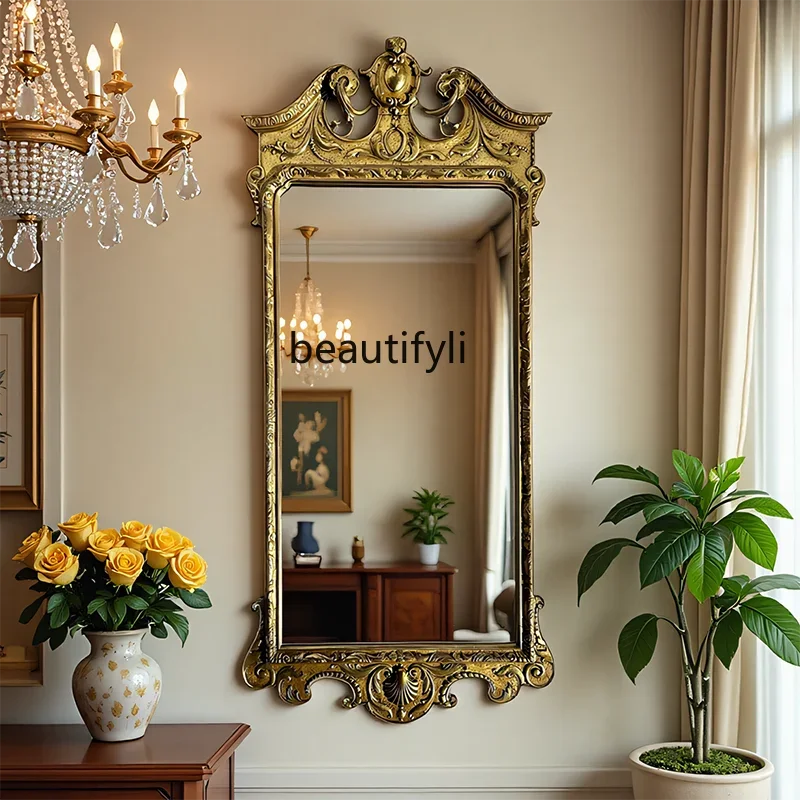 American carved full-length mirror full-length mirror bedroom, French retro villa luxury full-length mirror decoration Yhb
American carved full-length mirror full-length mirror bedroom, French retro villa luxury full-length mirror decoration Yhb
