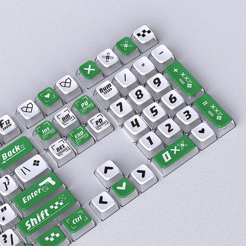 Printed green pudding keycap mechanical keyboard four-sided heat sublimation 130 + key small full set
Printed green pudding keycap mechanical keyboard four-sided heat sublimation 130 + key small full set