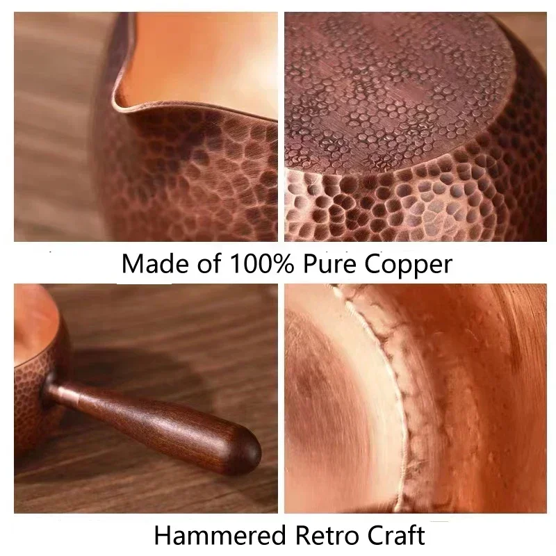 500ML Pure Copper Pitcher Jug Tea Pot With Wooden Handle Kettles Hammer Handcraft Drinkware Retro
500ML Pure Copper Pitcher Jug Tea Pot With Wooden Handle Kettles Hammer Handcraft Drinkware Retro
