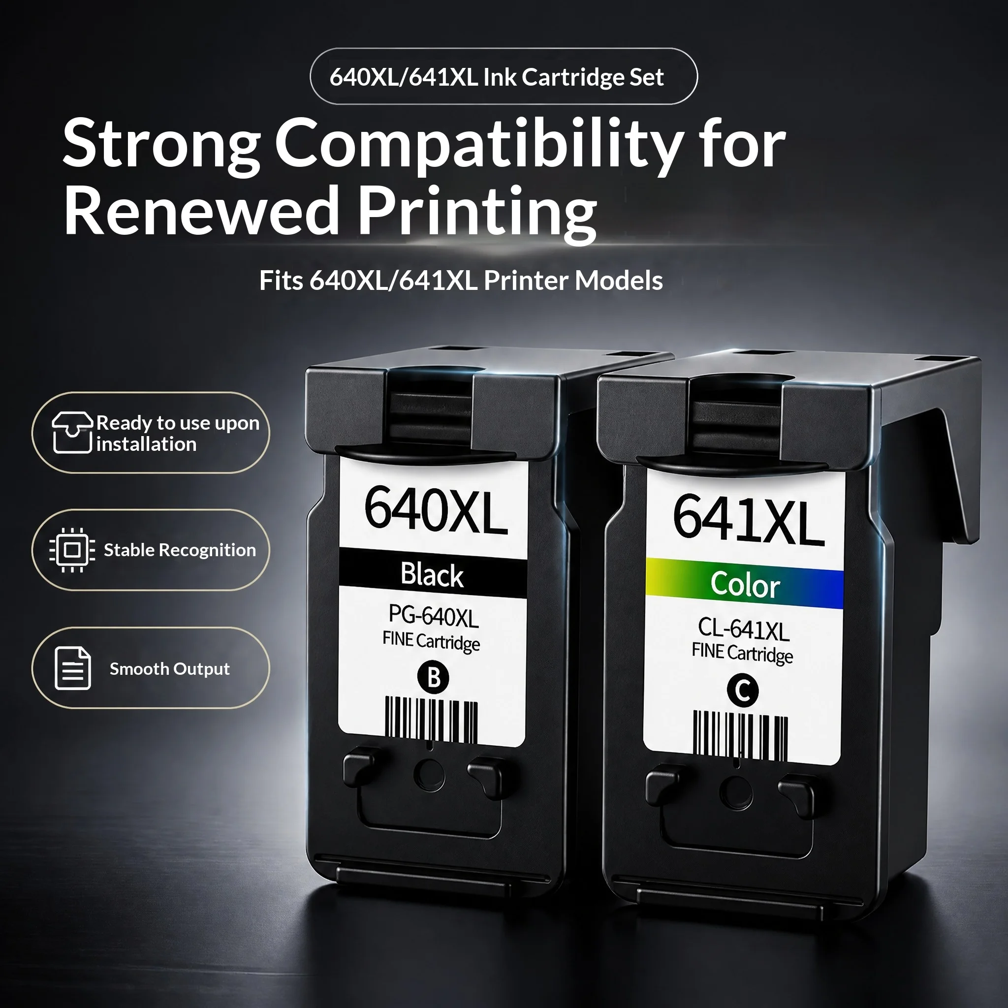 Compatible with Canon Pg640 (Black) and Cl641 (Color) Ink Cartridges for the 2160, 2260, 3160, 3260, Mx376, And 436 Printers
Compatible with Canon Pg640 (Black) and Cl641 (Color) Ink Cartridges for the 2160, 2260, 3160, 3260, Mx376, And 436 Printers