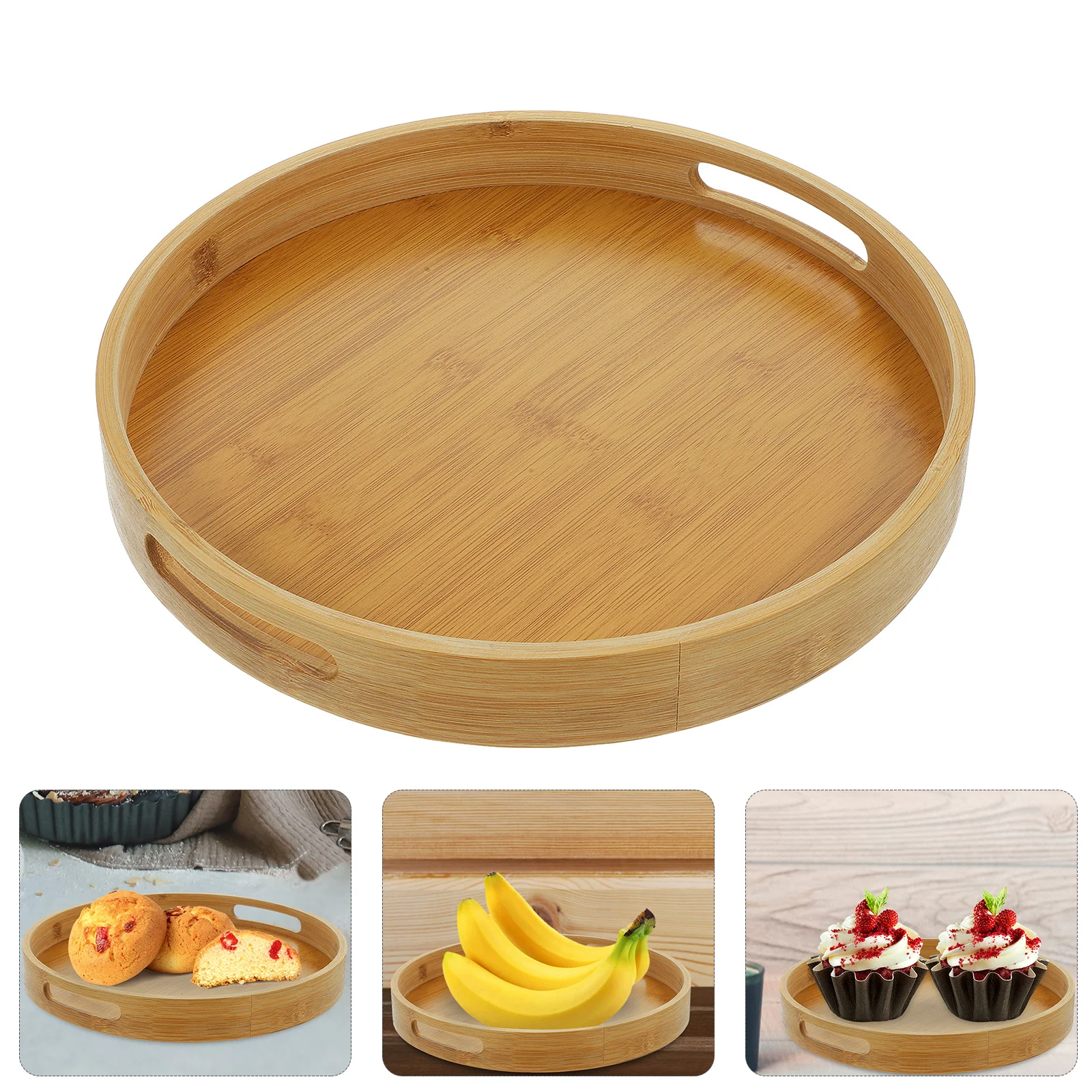 Bamboo Round Serving Tray Handle Design Large Capacity Multi-Functional Food Tea Tray Snack Fruit Serving Plate
Bamboo Round Serving Tray Handle Design Large Capacity Multi-Functional Food Tea Tray Snack Fruit Serving Plate