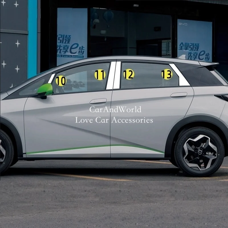 Нержавеющая сталь 8 шт. для BYD Dolphin EV, крышка центральной стойки, накладки на окно кузова автомобиля, аксессуары для рамы средней колонны 
Нержавеющая сталь 8 шт. для BYD Dolphin EV, крышка центральной стойки, накладки на окно кузова автомобиля, аксессуары для рамы средней колонны