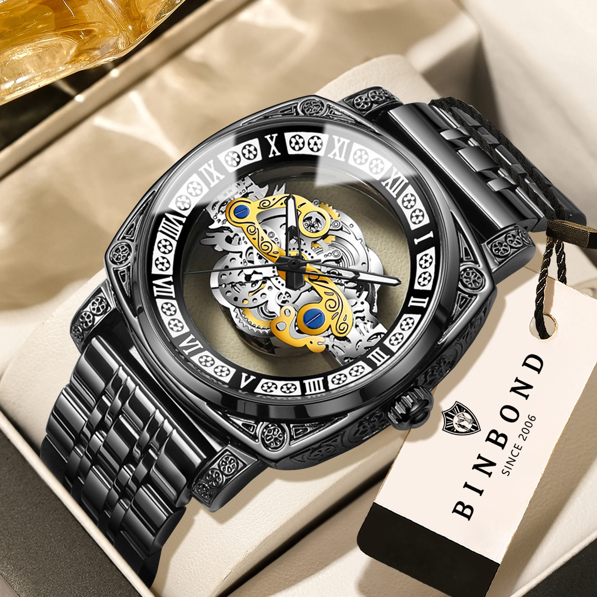 BINBOND Luxury Vintage Hollow-Out Quartz Watches for Men Luminous Waterproof Accurate Cool Men's Watch Casual Durable Reloj
BINBOND Luxury Vintage Hollow-Out Quartz Watches for Men Luminous Waterproof Accurate Cool Men's Watch Casual Durable Reloj
