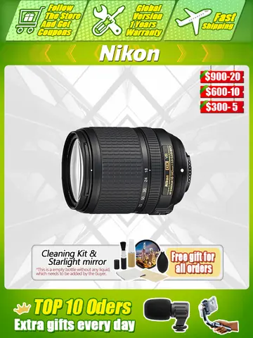 Nikon 18-140 AF-S DX NIKKOR 18-140mm f/3.5-5.6G ED VR Lente para Nikon D3200 D3300 D3400 D5200 D5300 D5500 D5600 D7100 D7200