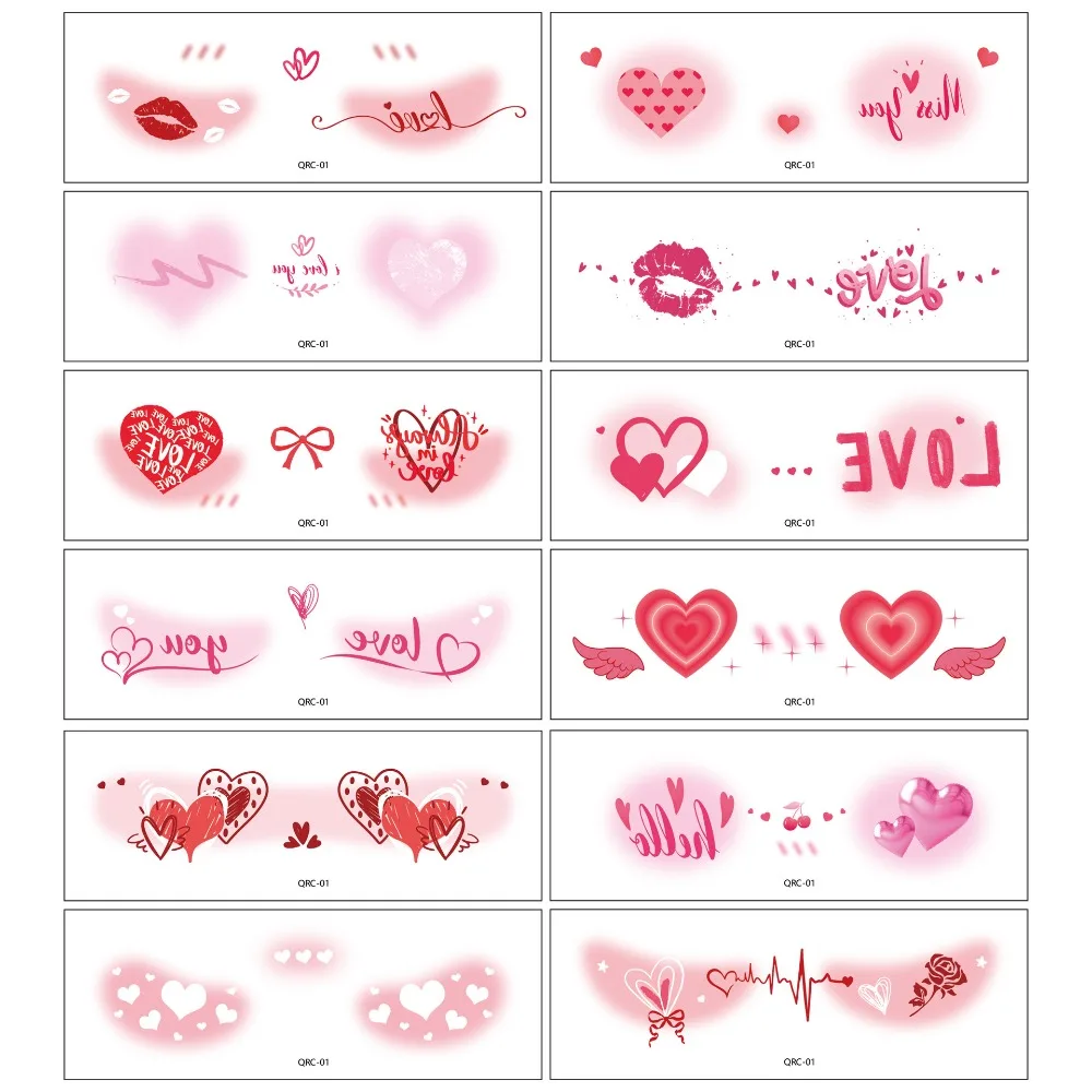 Cute Waterproof Valentine's Day Tattoo Lips Couple Cheek Temporary Stickers Sweet Disposable Love Face Stickers Take Photos
Cute Waterproof Valentine's Day Tattoo Lips Couple Cheek Temporary Stickers Sweet Disposable Love Face Stickers Take Photos