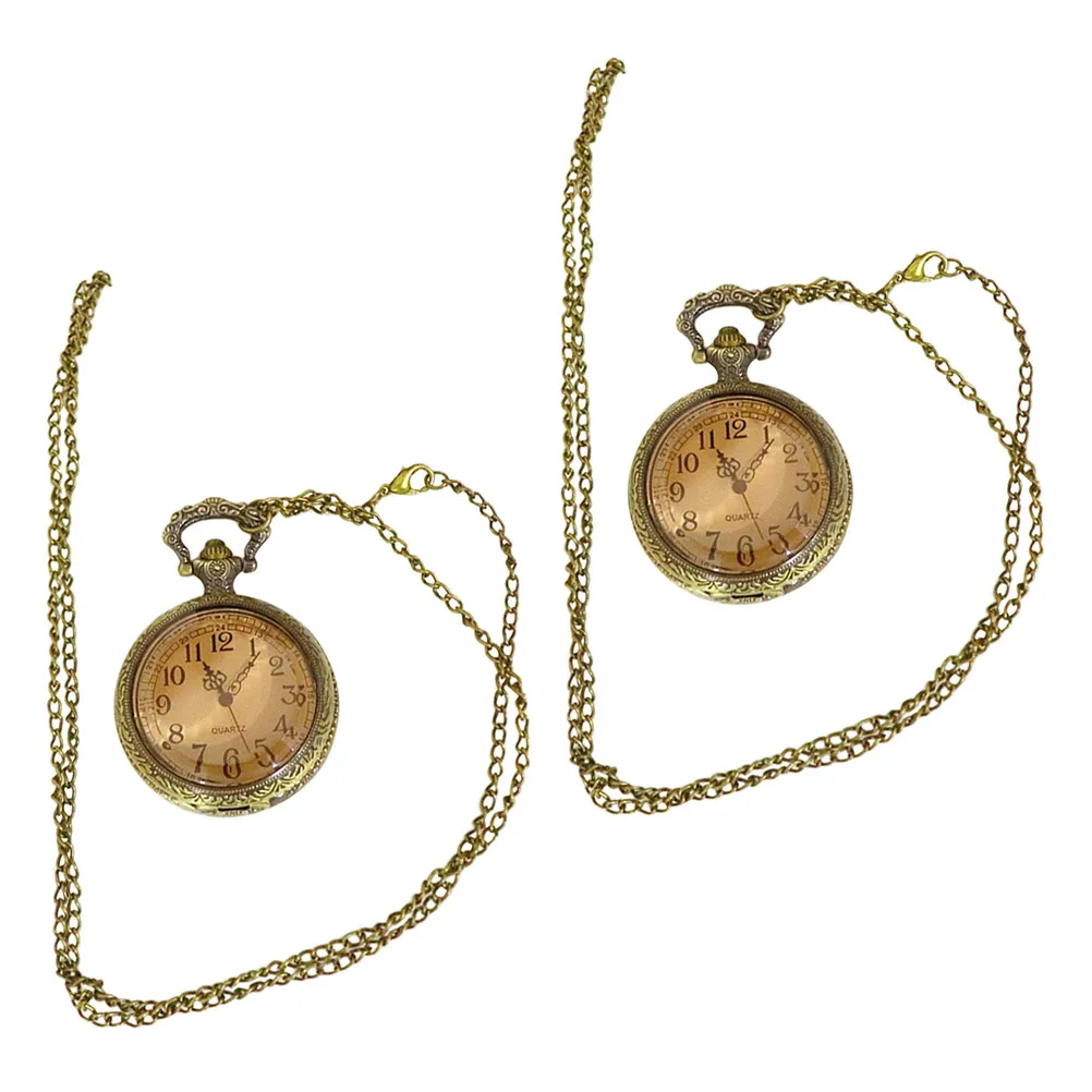 2Pcs Vintage Pocket Watch Retro Clamshell Design Alloy Chain Hanging Watch Elegant Timepiece for Clothing Accessories and Decor
2Pcs Vintage Pocket Watch Retro Clamshell Design Alloy Chain Hanging Watch Elegant Timepiece for Clothing Accessories and Decor