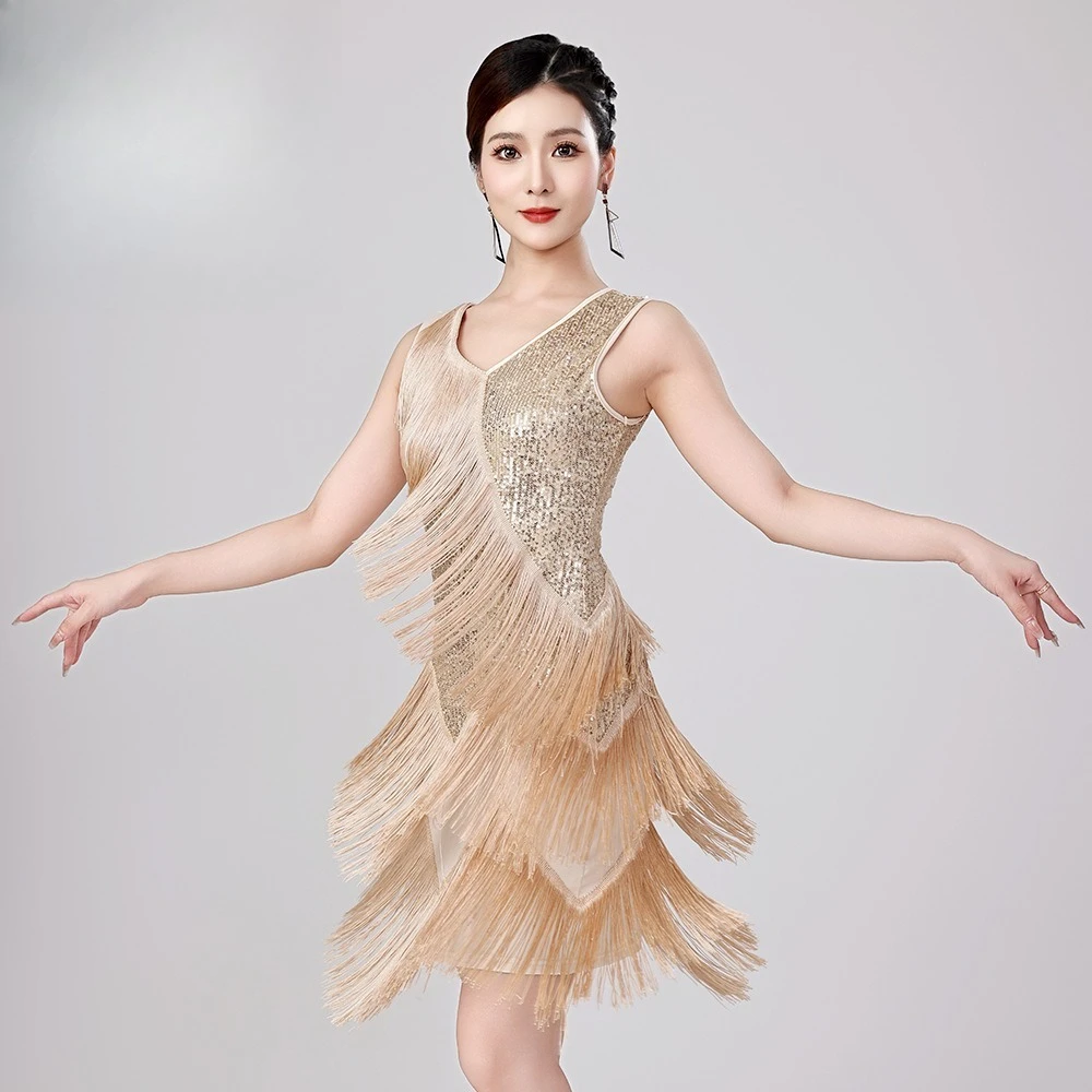 New Arrival Sequin Tassel Latin Dance Skirt Stage Performance Competition Dress Ballroom Dancing Party Clubwear Rumba Jive Salsa
New Arrival Sequin Tassel Latin Dance Skirt Stage Performance Competition Dress Ballroom Dancing Party Clubwear Rumba Jive Salsa