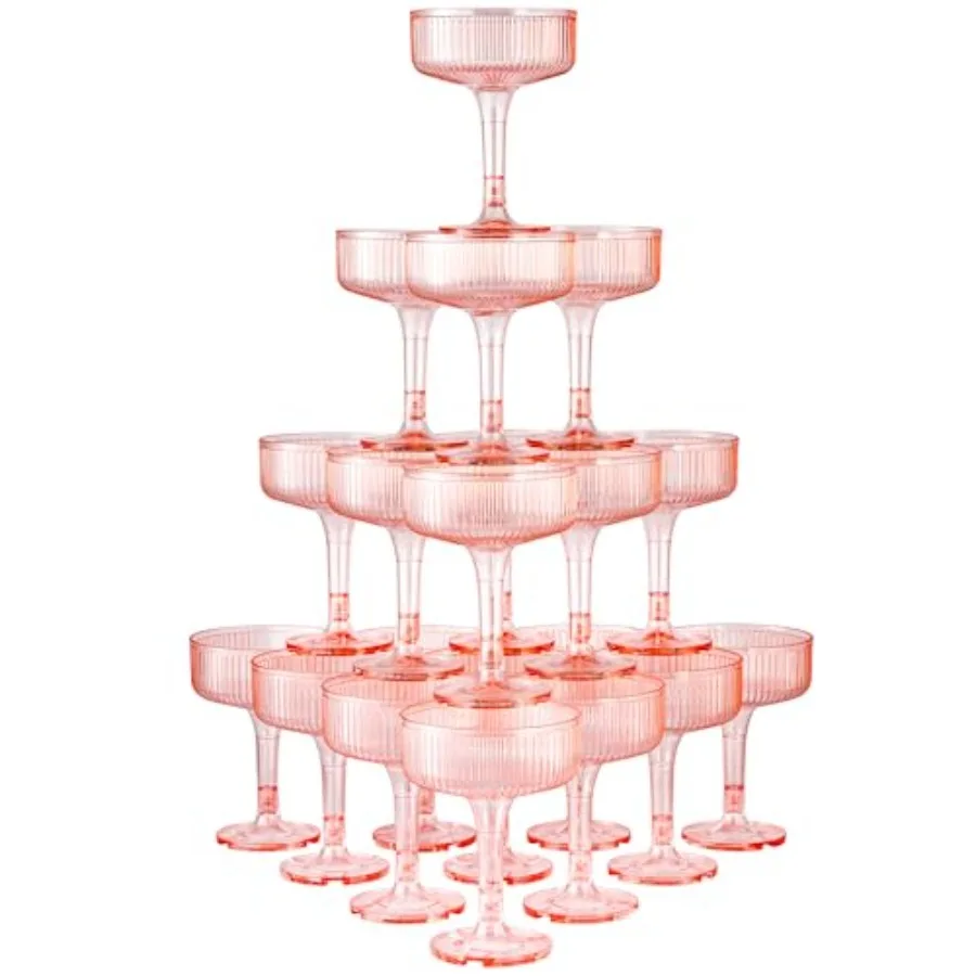 20 Pack Plastic Champagne Tower 7oz Champagne Coupe glasses Unbreakable Plastic Cocktail Glasses Acrylic Martini Glasses for We
20 Pack Plastic Champagne Tower 7oz Champagne Coupe glasses Unbreakable Plastic Cocktail Glasses Acrylic Martini Glasses for We