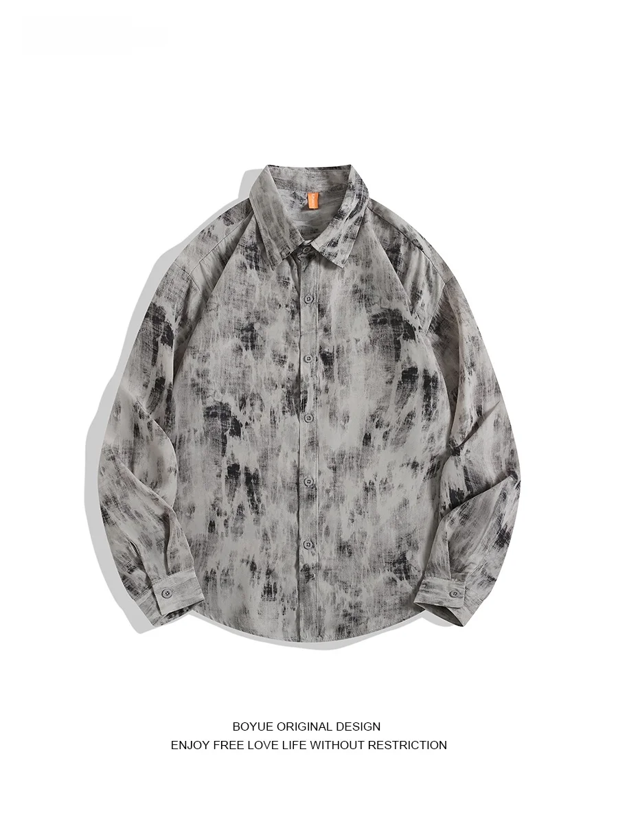 Boyue Long Sve Tie Dye Casual irt Draped Thin Sle Men Women Autumn Faion Loose Fit Classic Collar Water-Media Painting
Boyue Long Sve Tie Dye Casual irt Draped Thin Sle Men Women Autumn Faion Loose Fit Classic Collar Water-Media Painting