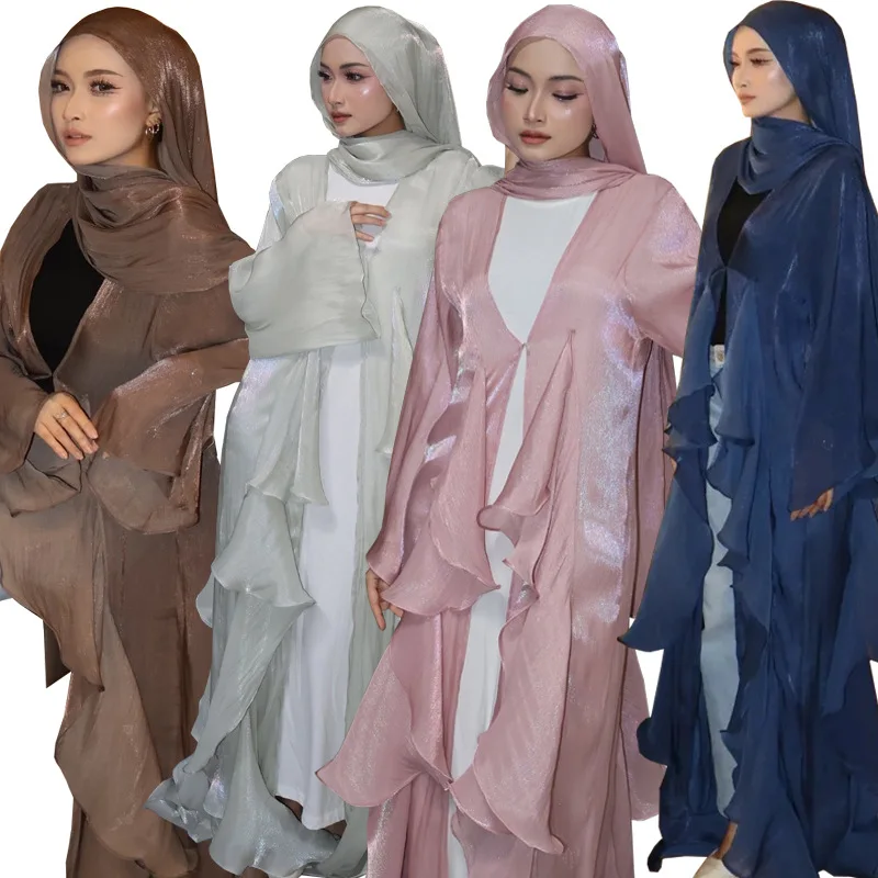 Summer Muslim Saudi Arabia New Luxury Fashion Dubai Women's Headscarf Long Dress Solid Color Coat Open Collar Two Piece Robe
Summer Muslim Saudi Arabia New Luxury Fashion Dubai Women's Headscarf Long Dress Solid Color Coat Open Collar Two Piece Robe