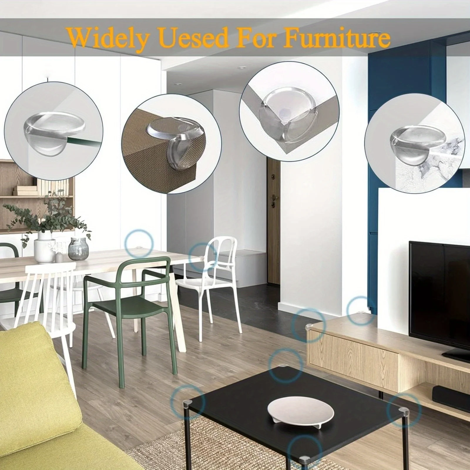 10-pack of table corner guards, round transparent protective stickers, suitable for all types of furniture
10-pack of table corner guards, round transparent protective stickers, suitable for all types of furniture