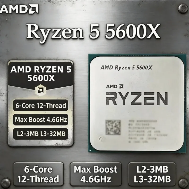 AMD Ryzen 5 5600X R5 5600X 4.6GHz 6 Core 12 Thread AM4 Unlocked Gaming CPU Without Package
AMD Ryzen 5 5600X R5 5600X 4.6GHz 6 Core 12 Thread AM4 Unlocked Gaming CPU Without Package