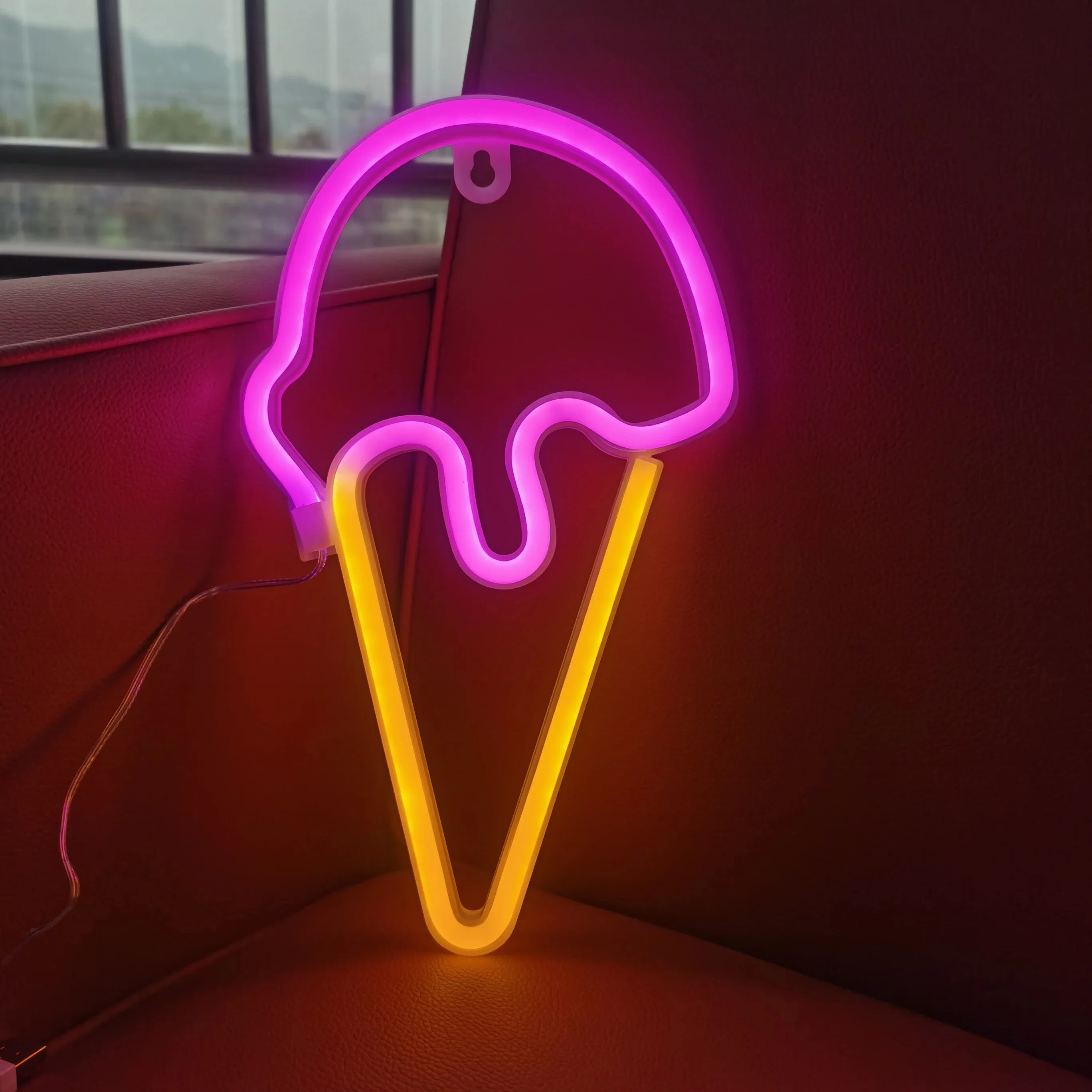 Lovely Ice Cream Shaped Glowing Neon Sign, Portable Ambient Lighting, Stylish Ornament for Festival Celebration and Daily Home D
Lovely Ice Cream Shaped Glowing Neon Sign, Portable Ambient Lighting, Stylish Ornament for Festival Celebration and Daily Home D
