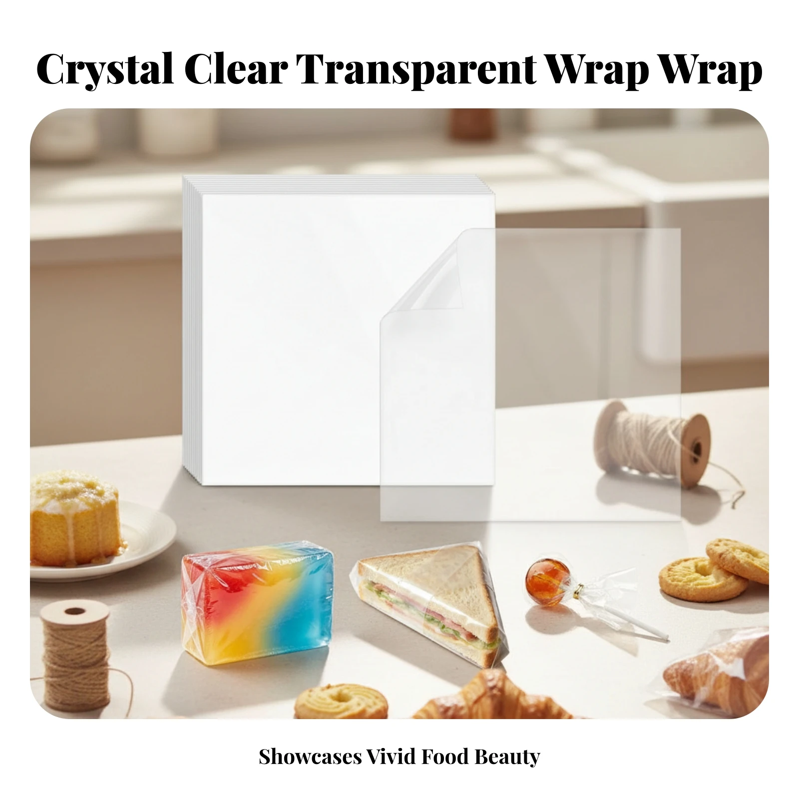 400 Pieces High Clarity Smooth Finish Square Clear Wrapping Film Sheet Clear Clear Wrapping Film Sheet Transparent Cello Sheets
400 Pieces High Clarity Smooth Finish Square Clear Wrapping Film Sheet Clear Clear Wrapping Film Sheet Transparent Cello Sheets