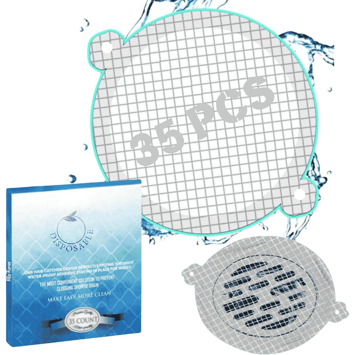 35 Pack Disposable Shower Drain Hair Catcher Mesh Peel Stick Strainers Prevent Clogs Waterproof Adhesive Covers Shower Bathtub
35 Pack Disposable Shower Drain Hair Catcher Mesh Peel Stick Strainers Prevent Clogs Waterproof Adhesive Covers Shower Bathtub