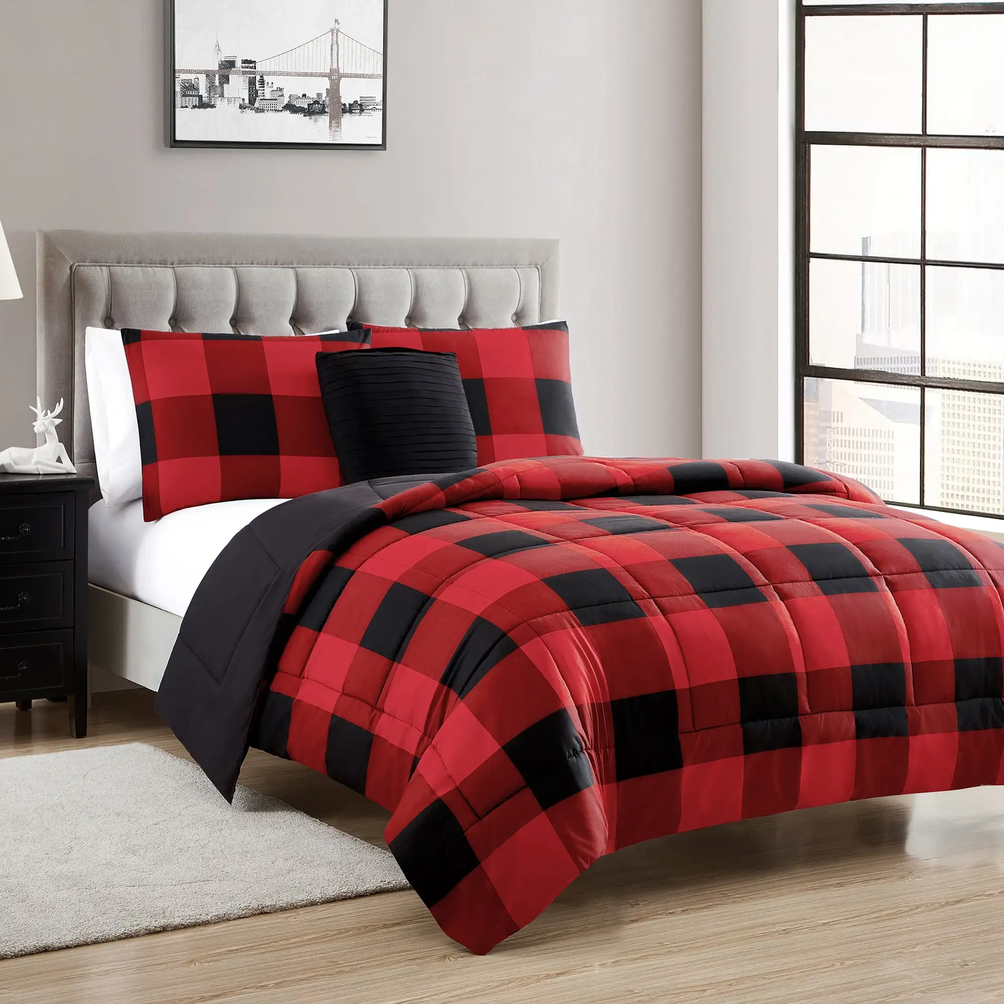 Buffalo Check 4 Piece Comforter Set Luxury All Season down Alternative, 2 Shams and Pillow
Buffalo Check 4 Piece Comforter Set Luxury All Season down Alternative, 2 Shams and Pillow
