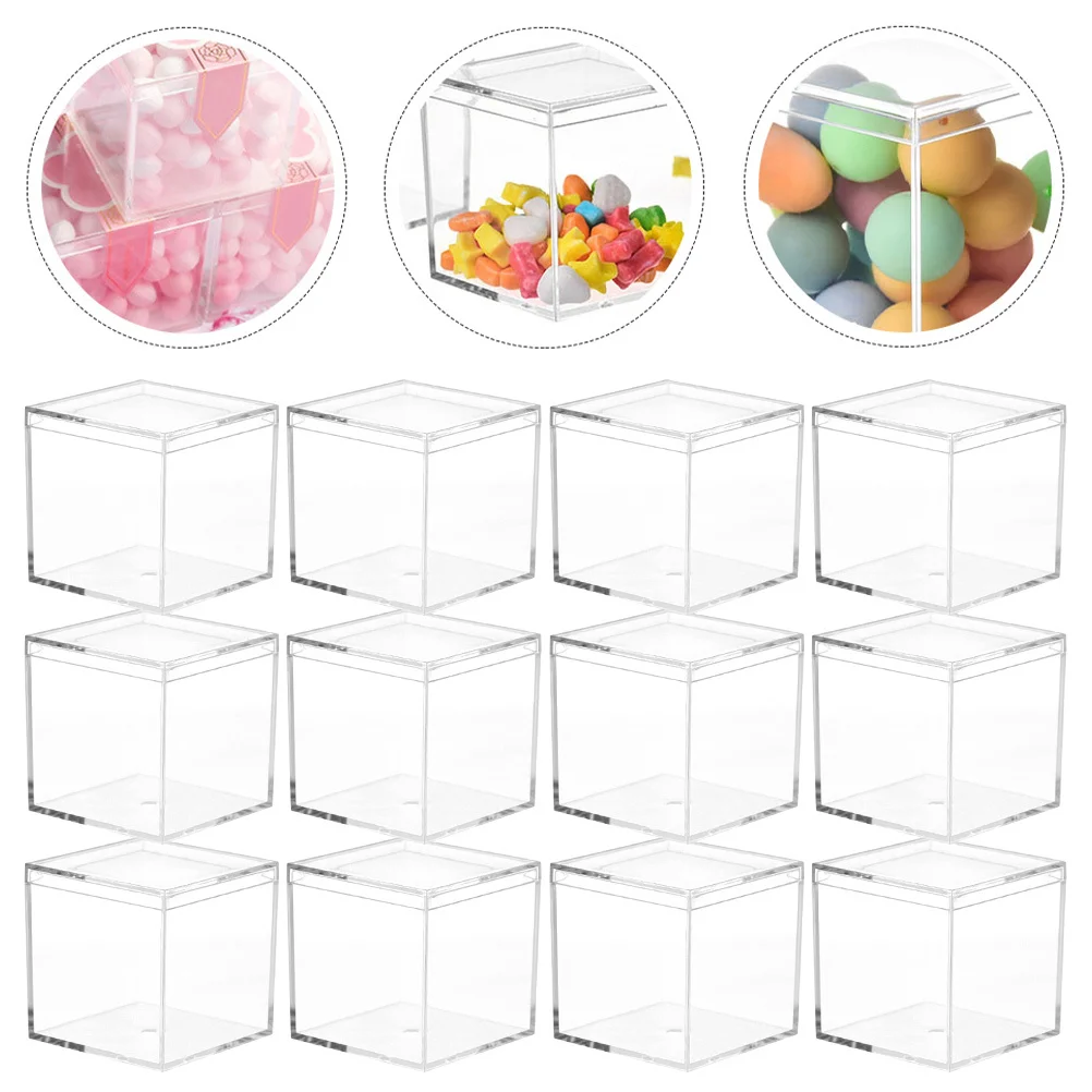 12Pcs Transparent Mini Box for Candy Packing Jewelry Organizer and Gift Wrapping Square Candy Box Clear Boxes for Favors
12Pcs Transparent Mini Box for Candy Packing Jewelry Organizer and Gift Wrapping Square Candy Box Clear Boxes for Favors