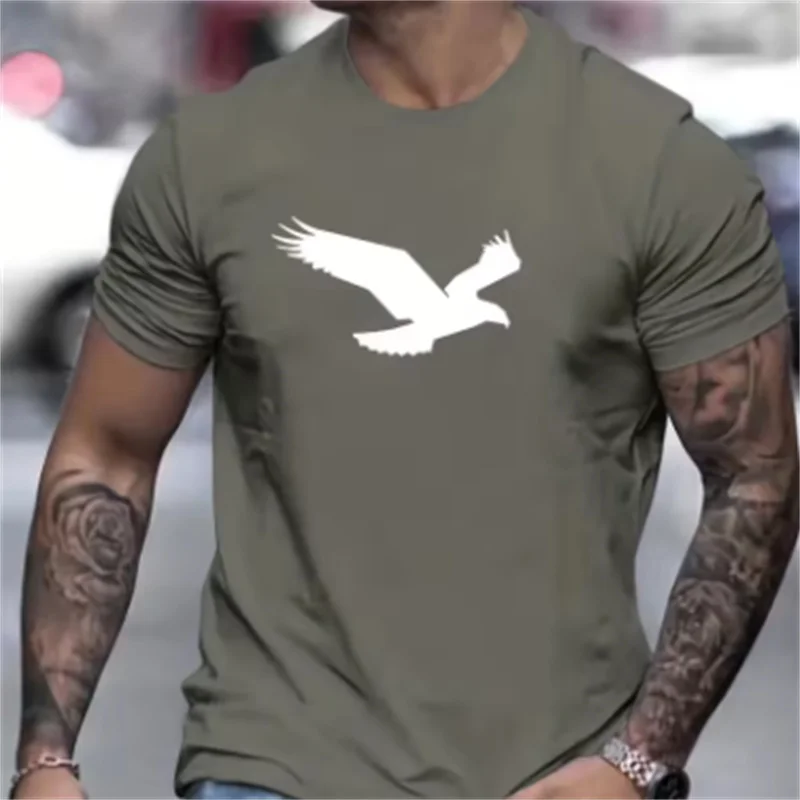 Summer unisex fun cartoon eagle print pattern casual sports fashionable round neck short sleeved T-shirt
Summer unisex fun cartoon eagle print pattern casual sports fashionable round neck short sleeved T-shirt