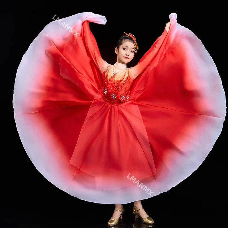 New children's opening dance dress with Chinese dance performance costumes in the lights
New children's opening dance dress with Chinese dance performance costumes in the lights