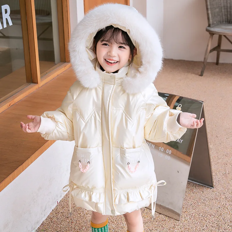 2024 Winter Children Girl Long Down Jacket Elementary Girl Wash Free Shiny Fur Collar Parka Junior Girl Warm Windproof Coats
2024 Winter Children Girl Long Down Jacket Elementary Girl Wash Free Shiny Fur Collar Parka Junior Girl Warm Windproof Coats