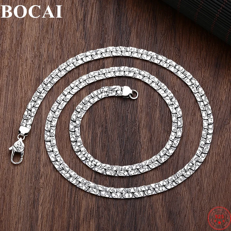 BOCAI S925 Sterling Silver Necklace for Women Men New Fashion Meteorite Pattern 5mm Flat Blade-chain Punk Jewelry Free Shipping
BOCAI S925 Sterling Silver Necklace for Women Men New Fashion Meteorite Pattern 5mm Flat Blade-chain Punk Jewelry Free Shipping