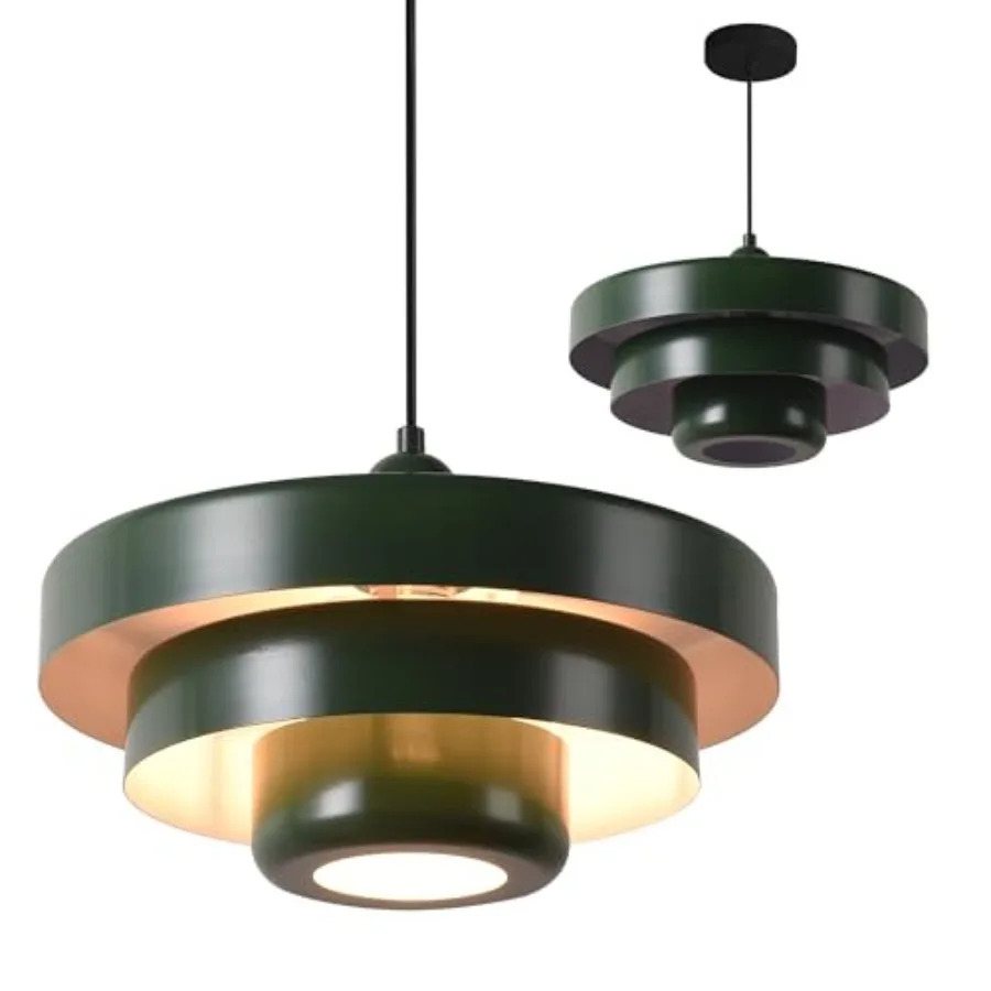Mid Century Pendant Light 3-Layer Metal Shade Design 14'' Nordic Ceiling Pendant Lamp Chandelier Vintage Hanging Light Flush Wa
Mid Century Pendant Light 3-Layer Metal Shade Design 14'' Nordic Ceiling Pendant Lamp Chandelier Vintage Hanging Light Flush Wa