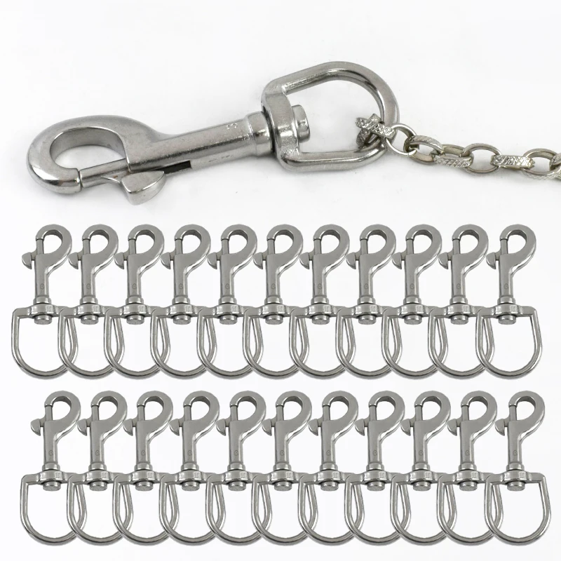 1/2Pcs 65-120mm 304# Stainless Steel Swivel Snap Clip Hook D Ring Trigger Clips Clasp Metal Buckles for Dog Pet Leashes Keychain
1/2Pcs 65-120mm 304# Stainless Steel Swivel Snap Clip Hook D Ring Trigger Clips Clasp Metal Buckles for Dog Pet Leashes Keychain