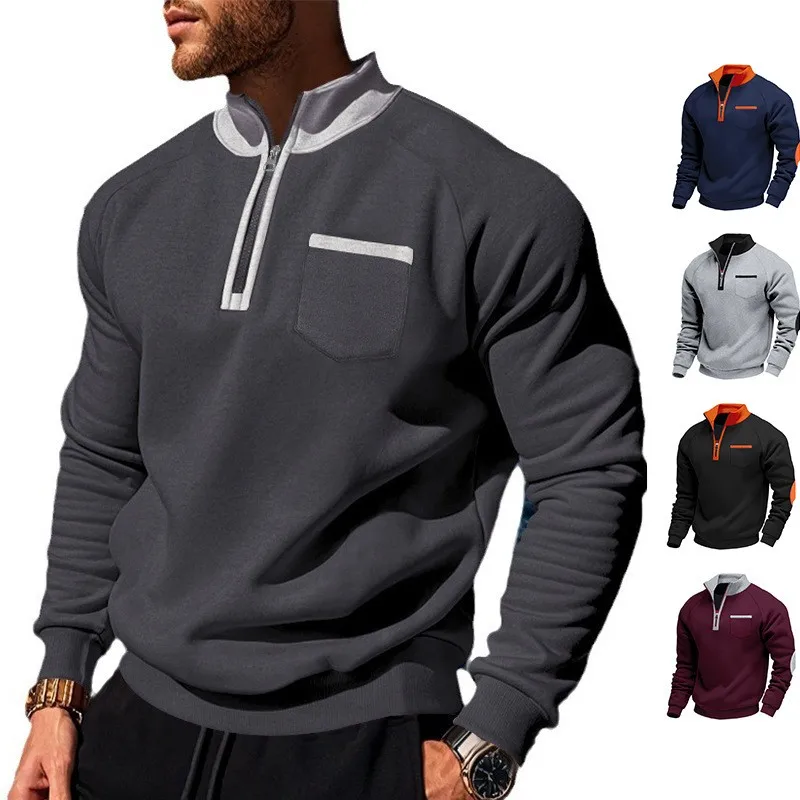 Man Sweatshirt Hoodies Stand Collar Half Zip Pullover Long Sleeve Zip-Up Sweatshirt Contrast Trim Athletic Sweatshirt Oversized
Man Sweatshirt Hoodies Stand Collar Half Zip Pullover Long Sleeve Zip-Up Sweatshirt Contrast Trim Athletic Sweatshirt Oversized