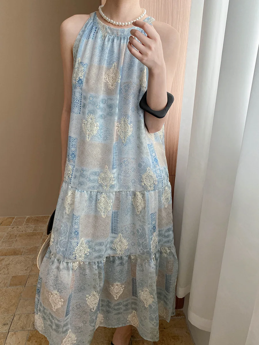2025 Round Neck Sleeveless Summer Dress Women's Boho Printed Embroidered Decorative Casual Beach Dress Holiday Female Vestidos
2025 Round Neck Sleeveless Summer Dress Women's Boho Printed Embroidered Decorative Casual Beach Dress Holiday Female Vestidos